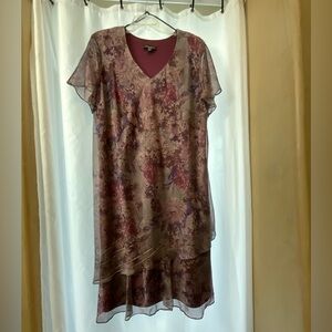 R&M Richards Purple and Pink Layered Dress